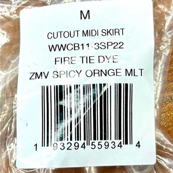 NWT WeWoreWhat Revolve Fire Tie Dye Cut-Out Midi Skirt with Sexy Side Slit, M - Picture 11 of 15